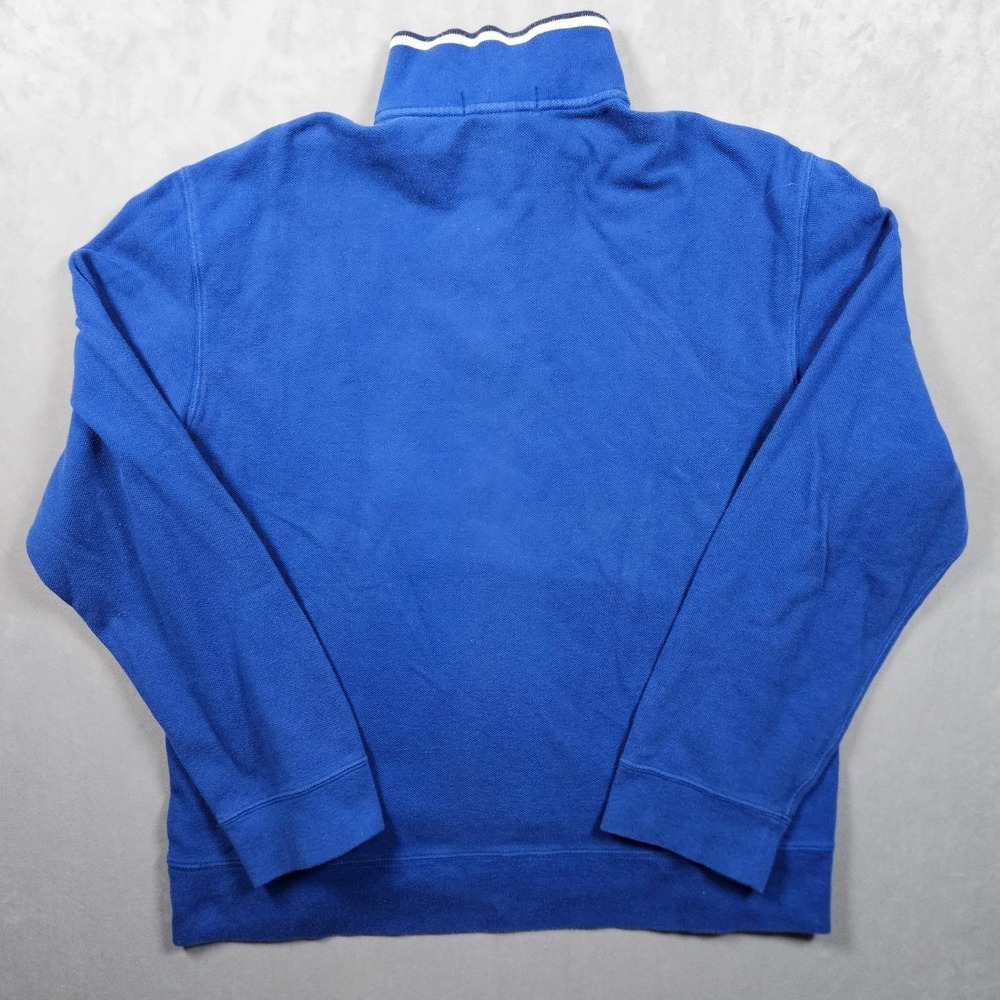 Polo Ralph Lauren Sweatshirt Mens Large Blue 1/4 Zip Pockets Cotton Pullover - Picture 3 of 12